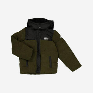DKNY Jeans Khaki Sherpa Contrast Panelled Jacket - Pre-order | DKNY - ملابس أطفال أصلية
