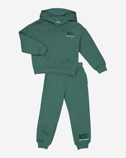 DKNY Jeans Two Piece Green Hooded Sweat Set - Pre-order | DKNY - ملابس أطفال أصلية