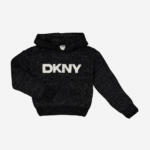 DKNY Black Logo Front Knitted Hoodie - Pre-order | DKNY - ملابس أطفال أصلية
