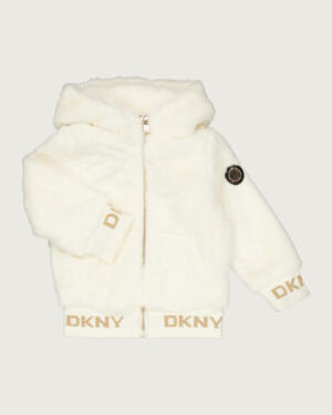 DKNY Cream Plush Bomber Jacket