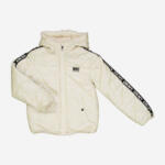 DKNY Jeans Cream Iridescent Quilted Faux Fur Lined Jacket