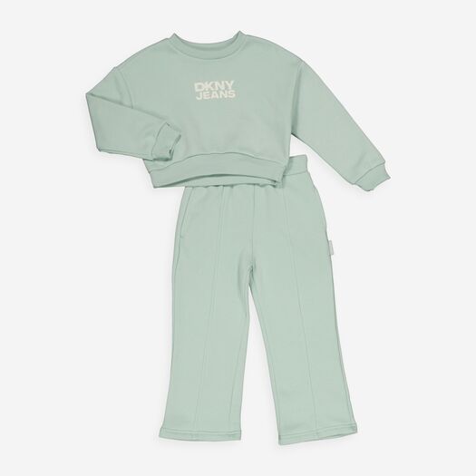 DKNY Jeans Two Piece Green Flared Jogger Set - Pre-order | DKNY - ملابس أطفال أصلية