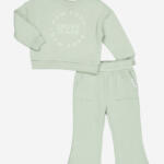 DKNY Jeans 2 Piece Green Logo Graphic Sweatshirt Set