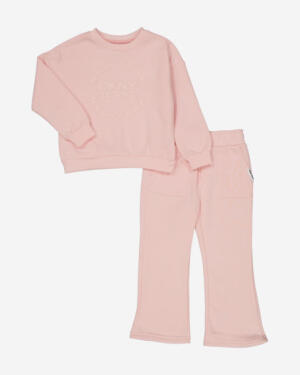 DKNY Jeans 2 Piece Pink Logo Graphic Sweatshirt Set