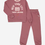 DKNY Jeans Two Piece Pink Logo Graphic Sweatshirt Set - Pre-order | DKNY - ملابس أطفال أصلية