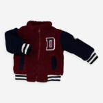 DKNY Jeans Wine Borg Varsity Bomber Jacket