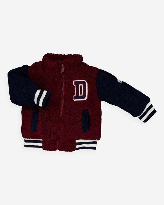 DKNY Jeans Wine Borg Varsity Bomber Jacket