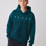 Baker by Ted Baker Teal Blue Oversized Textured Hoodie - Pre-order | Baker - ملابس أطفال أصلية