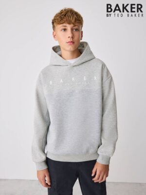 Baker by Ted Baker Grey Oversized Textured Hoodie - Pre-order | Baker - ملابس أطفال أصلية