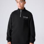 smALLSAINTS Black Underground Oversized Half Zipped Sweatshirt - Pre-order | smALLSAINTS - ملابس أطفال أصلية