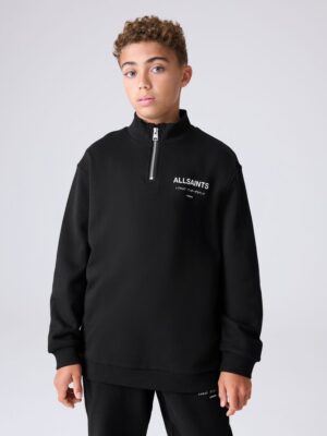 smALLSAINTS Black Underground Oversized Half Zipped Sweatshirt - Pre-order | smALLSAINTS - ملابس أطفال أصلية