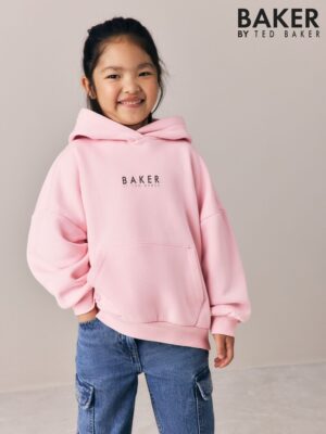 Baker by Ted Baker Pink Oversized Graphic Hoodie - Pre-order | Baker - ملابس أطفال أصلية