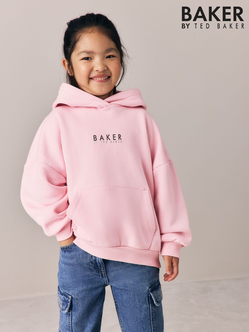 Baker by Ted Baker Pink Oversized Graphic Hoodie - Pre-order | Baker - ملابس أطفال أصلية