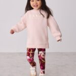 Baker by Ted Baker Burgundy Red Longline Lace Bow Sweat & Legging Set 2 Piece