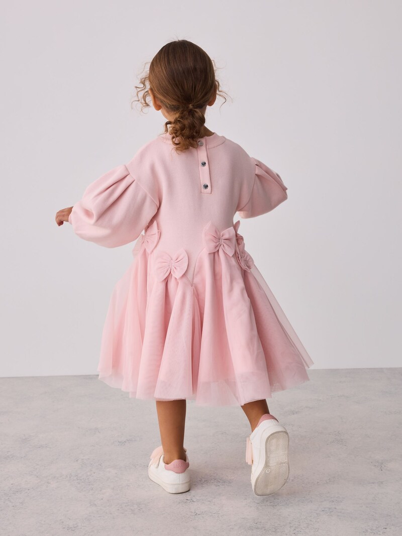 Baker by Ted Baker Pink Bow Mesh Godet Sweat Dress - Image 2