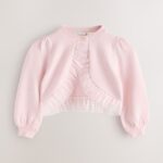Baker by Ted Baker Knitted Mesh Ruffle Hem Cardigan