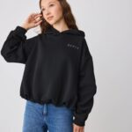 Baker by Ted Baker Black Bubble Hem Hotfix Diamante Hoodie - Pre-order | Baker - ملابس أطفال أصلية