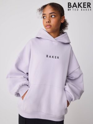 Baker by Ted Baker Lilac Purple Oversized Graphic Hoodie - Pre-order | Baker - ملابس أطفال أصلية