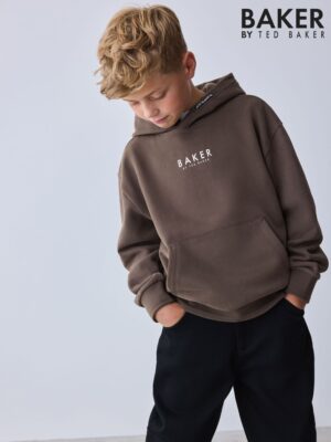 Baker by Ted Baker Brown Overhead Hoodie - Pre-order | Baker - ملابس أطفال أصلية