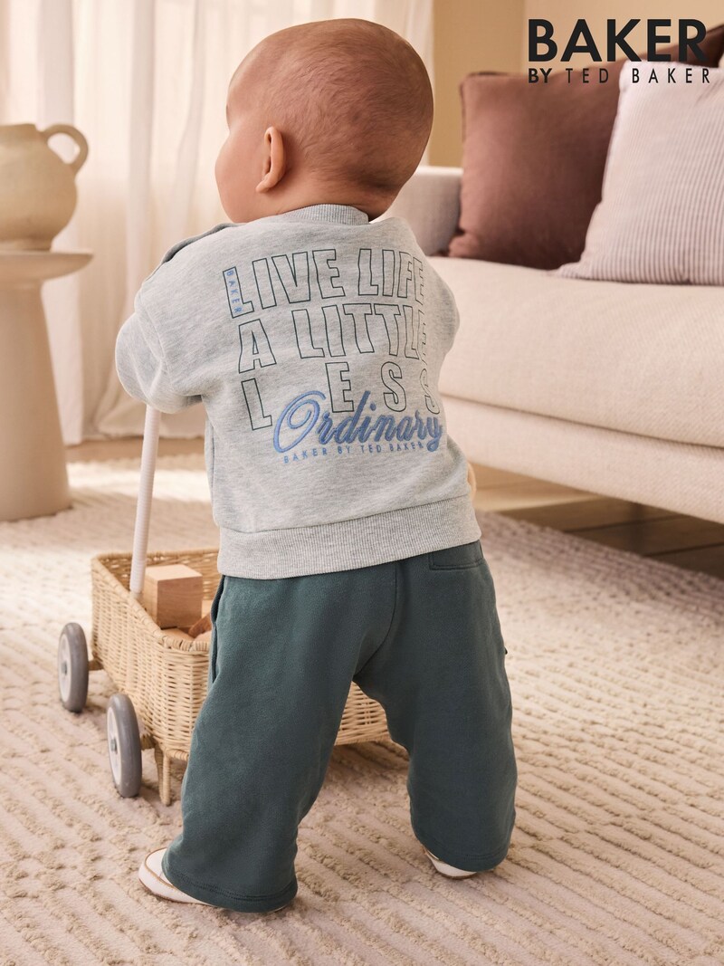 Baker by Ted Baker Graphic Sweatshirt and Wide Leg Jogger Set - Pre-order | Baker - ملابس أطفال أصلية