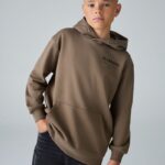smALLSAINTS Brown Oversized Underground Pullover Hoodie - Pre-order | smALLSAINTS - ملابس أطفال أصلية