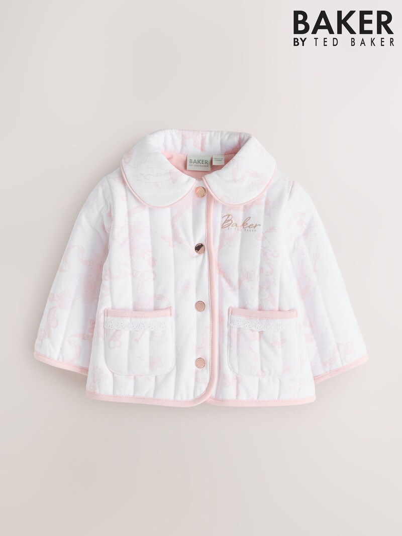 Baker by Ted Baker White Bunny Print Quilted Jacket - Pre-order | Baker - ملابس أطفال أصلية
